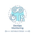 DevOps monitoring soft blue concept icon