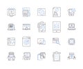 DevOps outline icons collection. automation, collaboration, agile, tools, cloud, CI/CD, deployment vector and