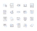 DevOps outline icons collection. automation, collaboration, agile, tools, cloud, CI/CD, deployment vector and