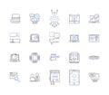 DevOps outline icons collection. automation, collaboration, agile, tools, cloud, CI/CD, deployment vector and