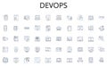 DevOps line icons collection. Cooperation, Partnership, Synergy, Alliance, Unity, Collaboration, Teamwork vector and