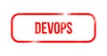 DevOps - red grunge rubber, stamp Royalty Free Stock Photo