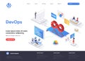 DevOps service isometric landing page. Royalty Free Stock Photo