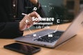 DevOps software development and IT operations concept Royalty Free Stock Photo