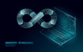 Devops software development operations infinity symbol. Programmer administration system life cycle quality. Coding Royalty Free Stock Photo