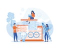 DevOps software, team of programmer, development and operations. Royalty Free Stock Photo