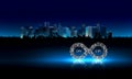 DevOps symbol in City background