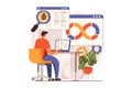 DevOps web concept in flat design. Vector illustration Royalty Free Stock Photo
