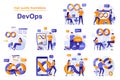 DevOps web concept with people scenes set in flat style. Royalty Free Stock Photo