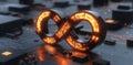 DevOps and Web Development Operations Interconnected in an Infinity Symbol Design. Concept: DevOps, Web Development