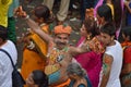 Devotee dances on street during Rathyatra, Ahmedabad