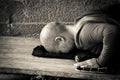 A Devotee of Mahabodhi Temple, Bodh Gaya, India