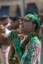 Devotee offering Prayers during Holi Festival at Nandgaon,UttarPradesh,India