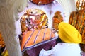 Devotee pay obeisance at a holy Gurudwara