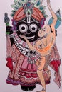 Devotee Sri Chaitanyadev is weeping while embracing Lord Jagannath Dev with devotion