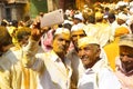 Devotee taking selfie front of Khandoba temple, Jejuri, Pune,