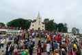 Devotees attend to the St Anne church
