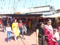 devotees in Bahu Fort, Jammu, for paying tribute to Bawe Wali Mata during Navratri Festival Royalty Free Stock Photo