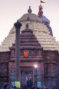 Devotees at the entrance of Main temple dome of Jagannath Temple, Puri, Odisha, India.