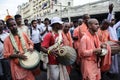 A devotees of Lord Jagannath celebrating Ratha Jatra of in the street of Kolkata.