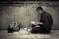 A Devotees of Mahabodhi Temple, Bodh Gaya, India