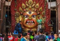 Devotees make offerings to Bhairav during Indra Jatra festival i