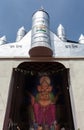 Devotees offer prayers at a Chandrayaan 3 themed pandal, on the occasion of Ganesh Chaturthi festival, in Guwahati, Assam, India o