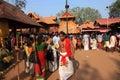 Devotees participate in the Bharani festival at the Bhagavathi temple Royalty Free Stock Photo