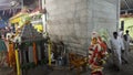 The devotees praying at an ancient Hindu ritual