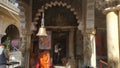 Devotees Praying At A Hall Of Hanuman Temple