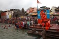 Devotees take bath in the river Godavari