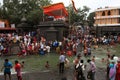 Devotees take bath in the river Godavari