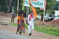 Devotees walking towards Ambaji temple, Gujarat, India