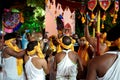 Devotes Dancing and Singing infront of gate of ISKCON at Kolkata Park Street Maidan during Rath Yatra Royalty Free Stock Photo