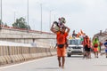 Devotes taken holy water Ganga water during Kawad Yatra Royalty Free Stock Photo