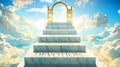 Devotion as stairs to reach out to the heavenly gate for reward, success and happiness. Step by step, Devotion elevates and brings