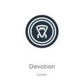 Devotion icon vector. Trendy flat devotion icon from zodiac collection isolated on white background. Vector illustration can be