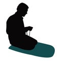 A devout man praying body, silhouette vector