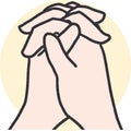 Devout Reflections Clasped Hands in Prayer Vector