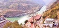 DevpraPanch Prayag five confluences of Alaknanda River Royalty Free Stock Photo