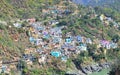 Devprayag - a Town with Colorful Buildings in Himalayan Valley along Ganges - Tehri Garhwal, Uttarakhand, India Royalty Free Stock Photo