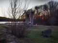 DevÃÂ­n-Bratislava, the confluence of two rivers Danube and Moravia on the border with Austria