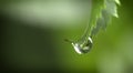 Dew drops on a green leaf Royalty Free Stock Photo