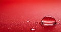 Dew Water Drops on Red Background, Abstract Image Royalty Free Stock Photo