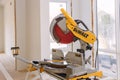 DeWalt miter saw on American world wide brand of power tools for the construction