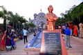 Dewas, India, 09-11-2019, the statue of Swami Vivekananda which is located in Dewas city, famous sayaji gate of dewas city in the Royalty Free Stock Photo