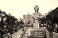 Dewas, India, 09-11-2019, the statue of Swami Vivekananda which is located in Dewas city, famous sayaji gate of dewas city in the Royalty Free Stock Photo