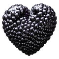 Dewberries deep purple black large and glossy soft heart outline with gentle highlights Food and