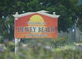 Dewey Beach, Delaware, U.S - July 8, 2023 - The official welcome sign into the town on Route 1