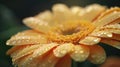 Dewy Gerber Daisy Close-Up: Macro Floral Photography with Water Droplets Royalty Free Stock Photo